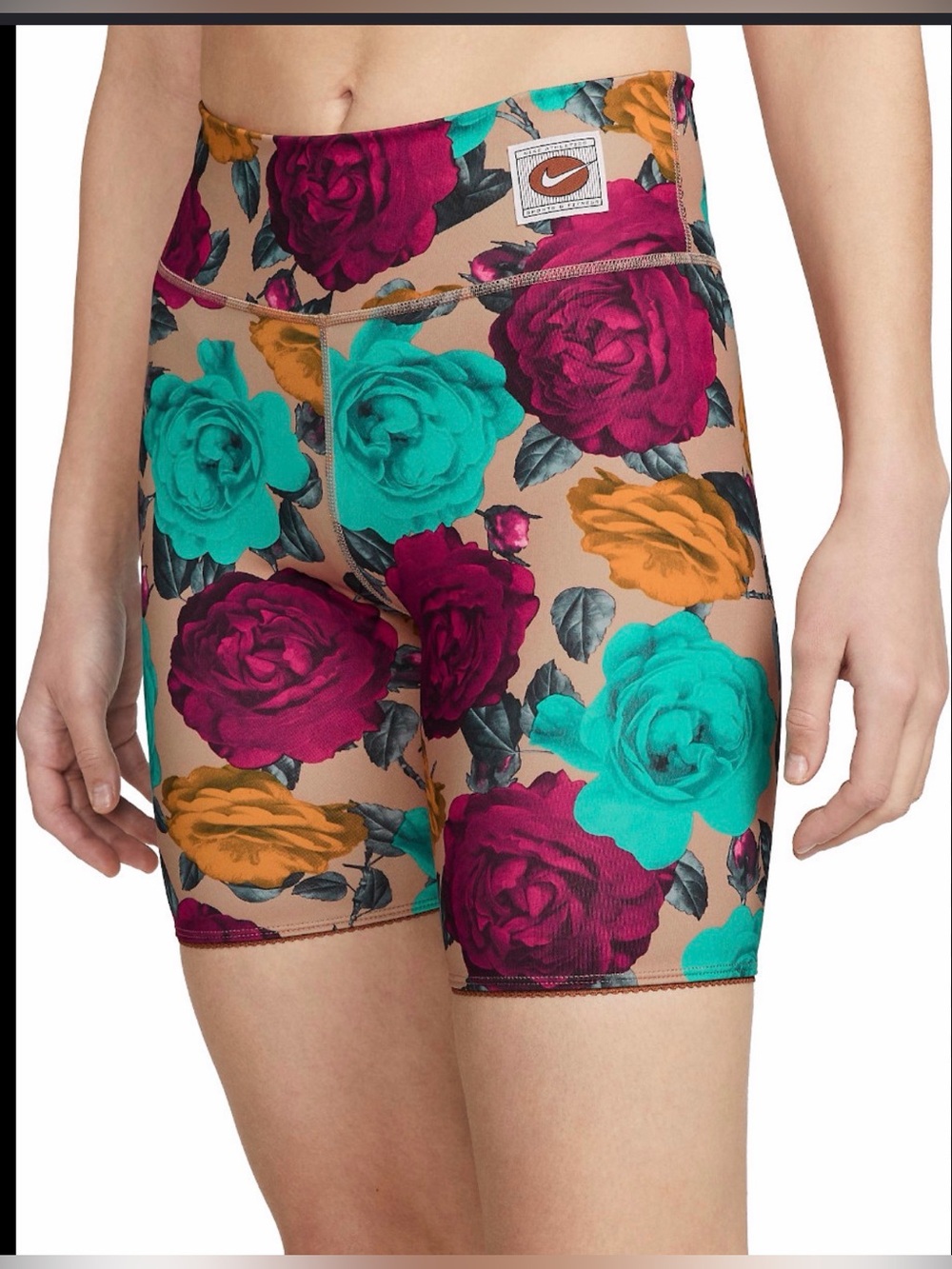 Nike One Dri-FIT Icon Clash Women's 7" Mid-Rise Rose Printed Training Shorts S